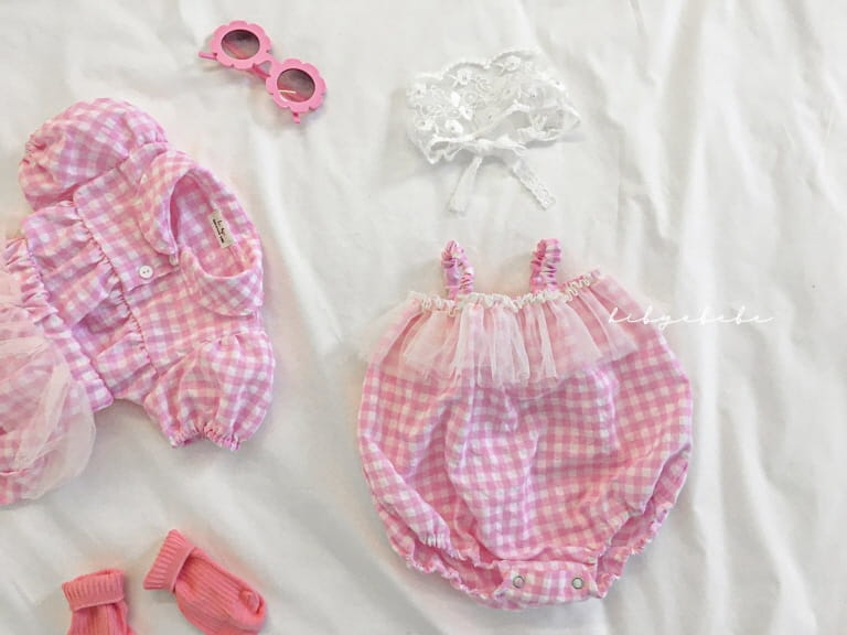 HI BYEBEBE - Korean Children Fashion - #Kfashion4kids - Smile Check Sleeveless Bodysuit - 9