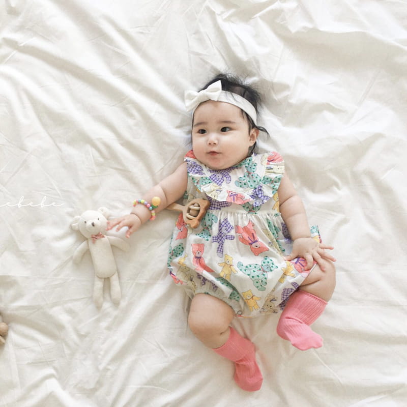 HI BYEBEBE - Korean Children Fashion - #Kfashion4kids - Here And There Bear Bodysuit