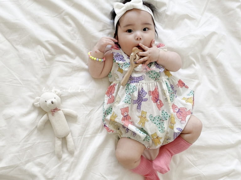HI BYEBEBE - Korean Children Fashion - #Kfashion4kids - Here And There Bear Bodysuit - 5