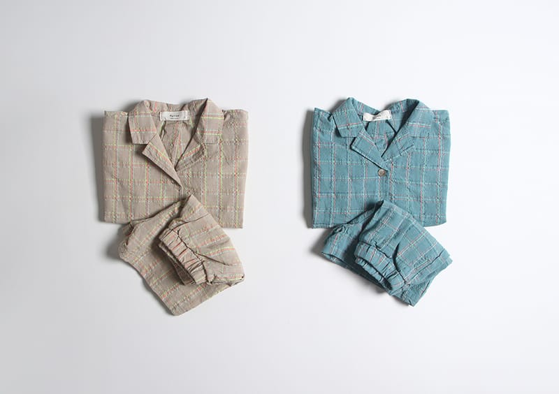 HYVAA - Korean Children Fashion - #Kfashion4kids - Holly Day Check Top Bottom Set