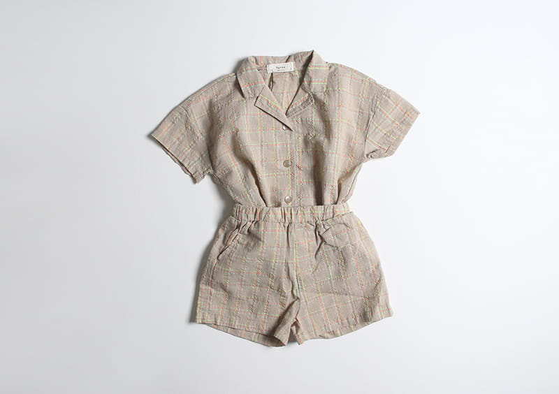 HYVAA - Korean Children Fashion - #Kfashion4kids - Holly Day Check Top Bottom Set - 7