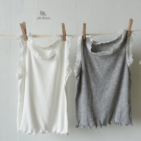 JM SNAIL - Korean Children Fashion - #Kfashion4kids - Angel Rib Sleeveless Tee