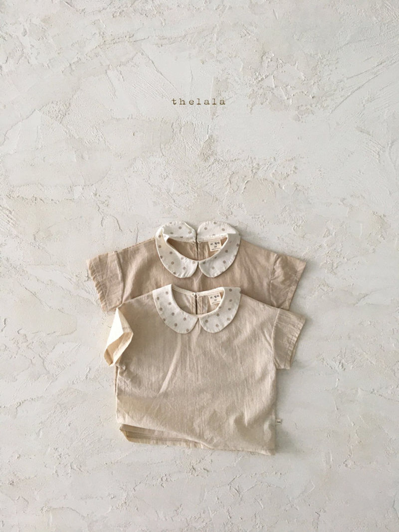 LALA - Korean Children Fashion - #Kfashion4kids - Dots Collar Blouse