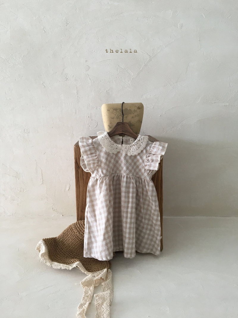 LALA - Korean Children Fashion - #Kfashion4kids - Bono Check One-piece - 6