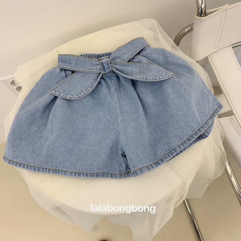 LALABONGBONG - Korean Children Fashion - #Kfashion4kids - Ribbon Denim Pants - 2
