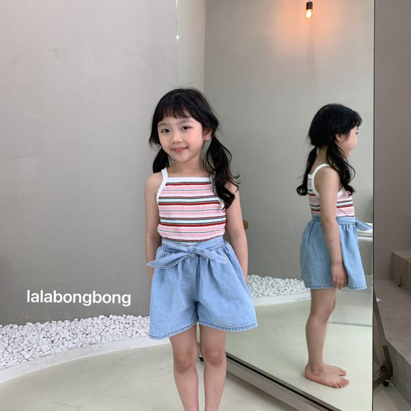 LALABONGBONG - Korean Children Fashion - #Kfashion4kids - Ribbon Denim Pants - 3