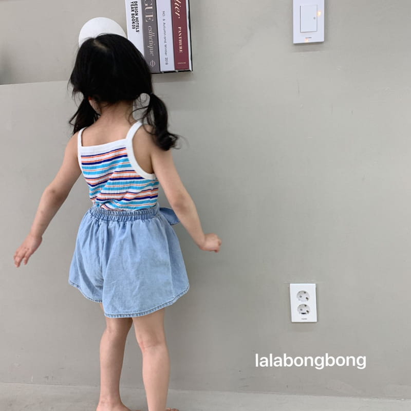 LALABONGBONG - Korean Children Fashion - #Kfashion4kids - Ribbon Denim Pants - 4