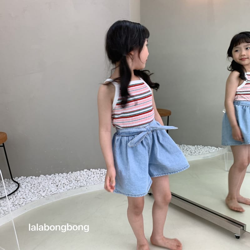 LALABONGBONG - Korean Children Fashion - #Kfashion4kids - Ribbon Denim Pants - 5