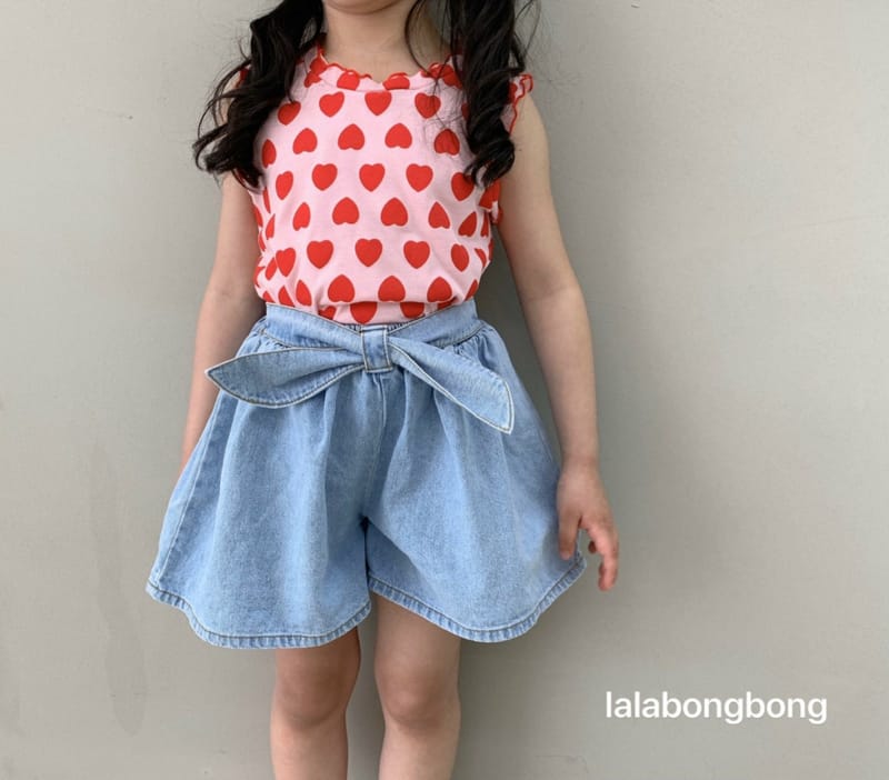 LALABONGBONG - Korean Children Fashion - #Kfashion4kids - Ribbon Denim Pants - 6
