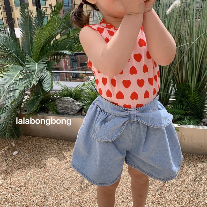 LALABONGBONG - Korean Children Fashion - #Kfashion4kids - Ribbon Denim Pants - 7