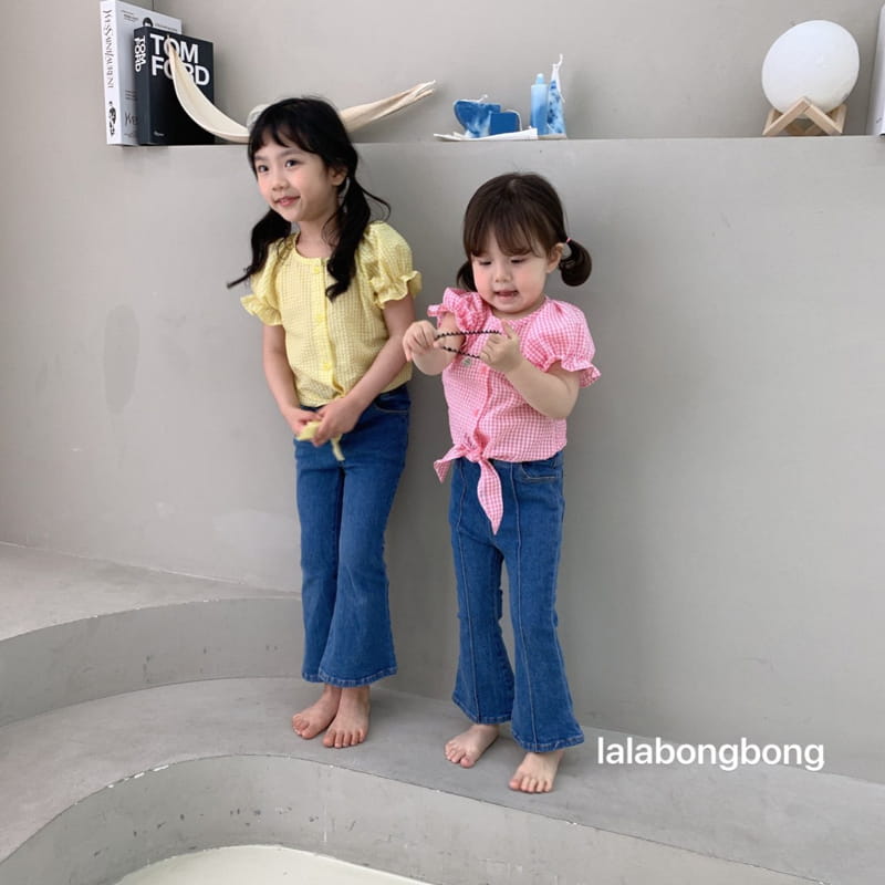 LALABONGBONG - Korean Children Fashion - #Kfashion4kids - Bong Bong Denim Bootscut Pants - 5
