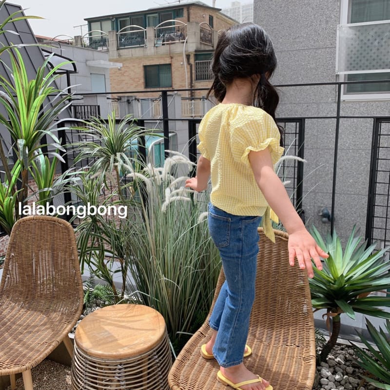 LALABONGBONG - Korean Children Fashion - #Kfashion4kids - Bong Bong Denim Bootscut Pants - 8
