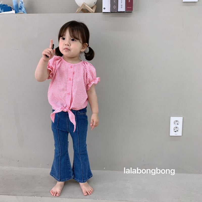 LALABONGBONG - Korean Children Fashion - #Kfashion4kids - Denim Pintuck Bootscut Pants - 8