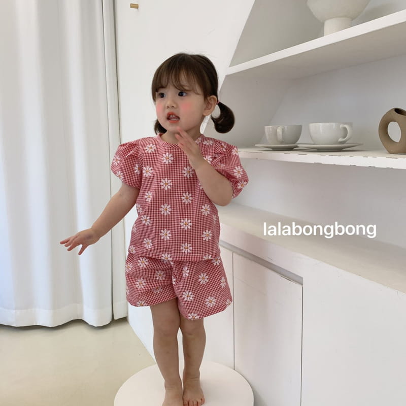 LALABONGBONG - Korean Children Fashion - #Kfashion4kids - Jijimi Flower Top Bottom Set - 10