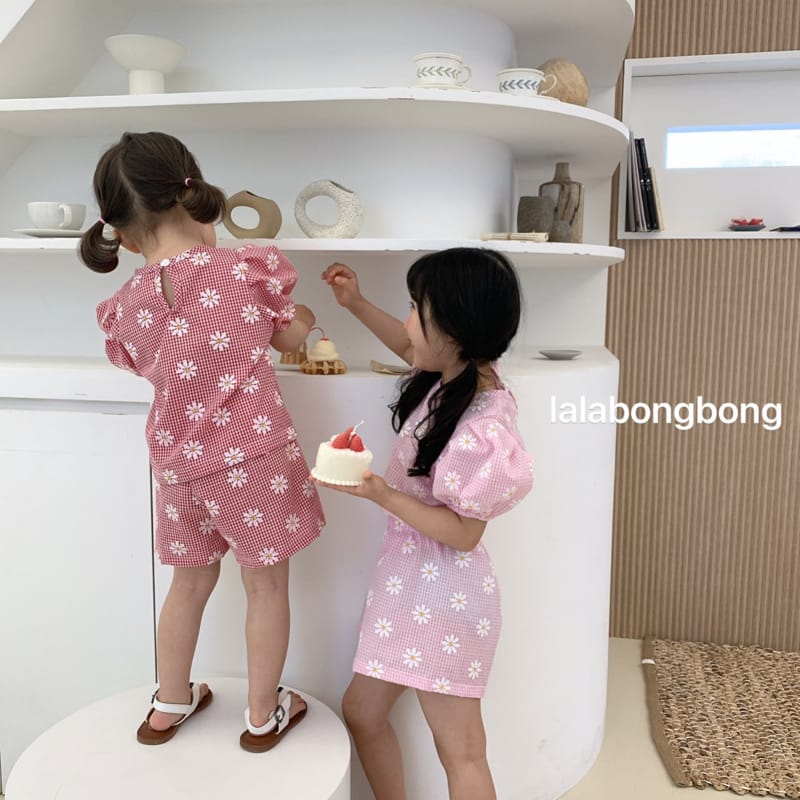 LALABONGBONG - Korean Children Fashion - #Kfashion4kids - Jijimi Flower Top Bottom Set - 4