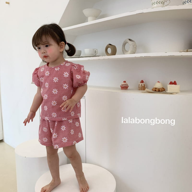 LALABONGBONG - Korean Children Fashion - #Kfashion4kids - Jijimi Flower Top Bottom Set - 7