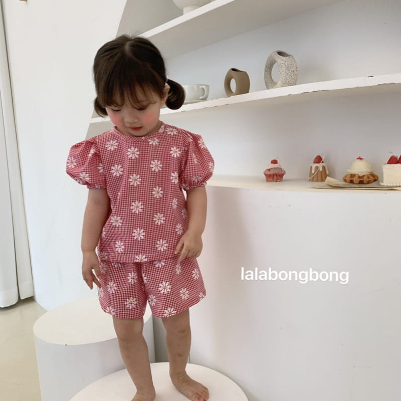 LALABONGBONG - Korean Children Fashion - #Kfashion4kids - Jijimi Flower Top Bottom Set - 8