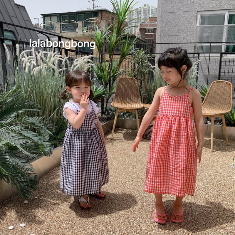 LALABONGBONG - Korean Children Fashion - #Kfashion4kids - Check String One-piece