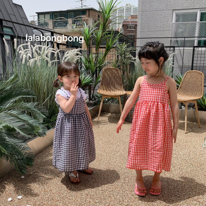 LALABONGBONG - Korean Children Fashion - #Kfashion4kids - Check String One-piece - 2