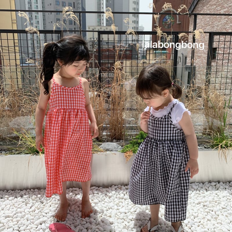 LALABONGBONG - Korean Children Fashion - #Kfashion4kids - Check String One-piece - 3