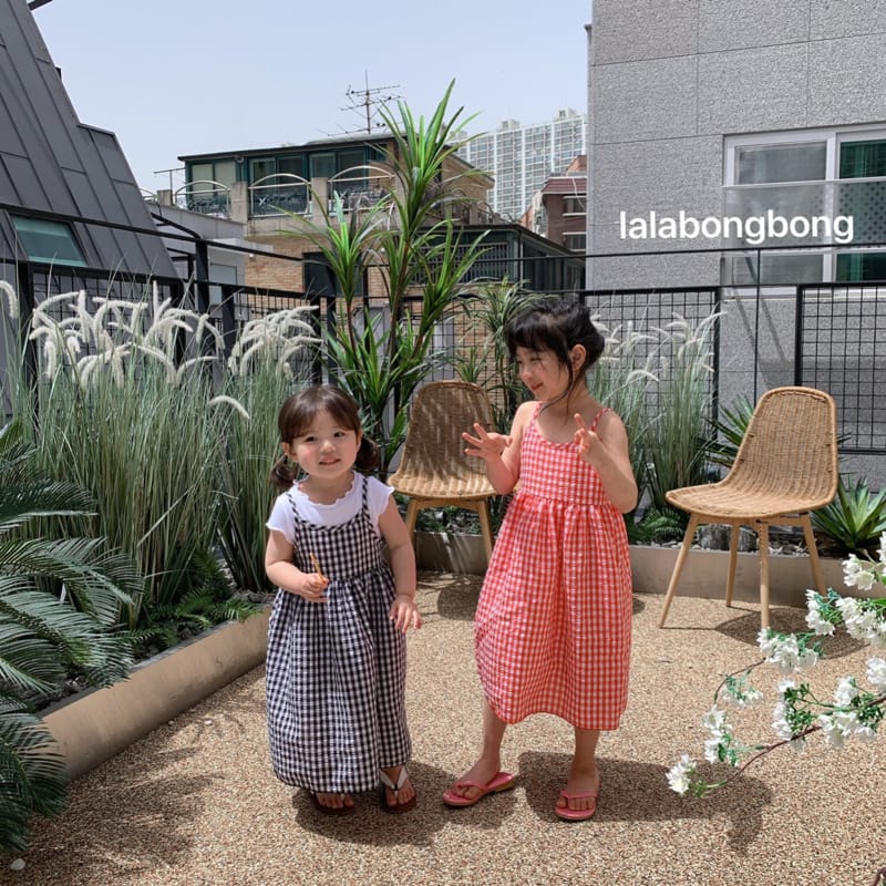 LALABONGBONG - Korean Children Fashion - #Kfashion4kids - Check String One-piece - 4
