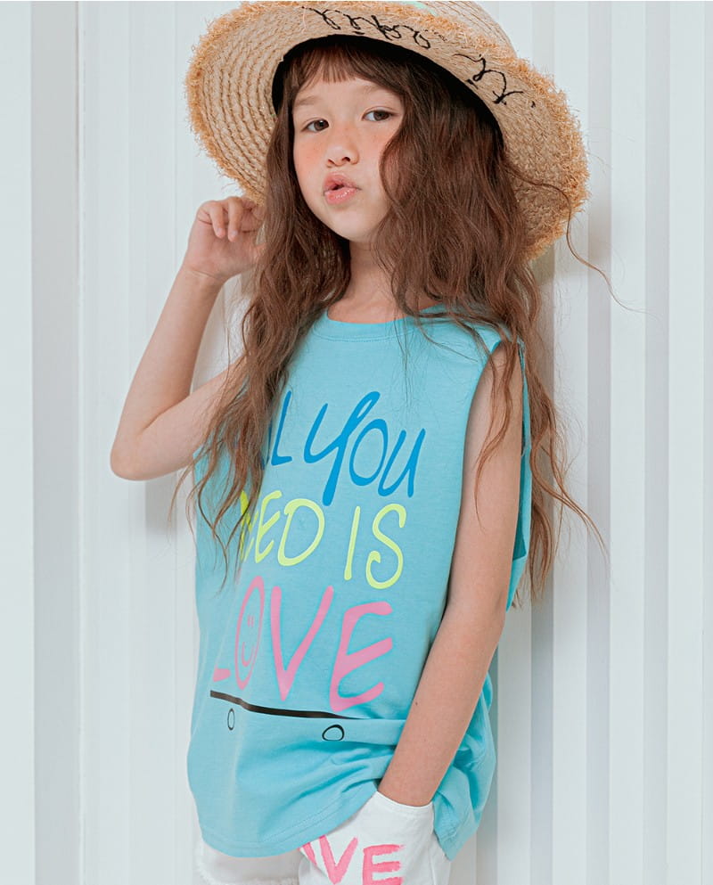 LILAS - Korean Children Fashion - #Kfashion4kids - Love Board Sleeveless Tee