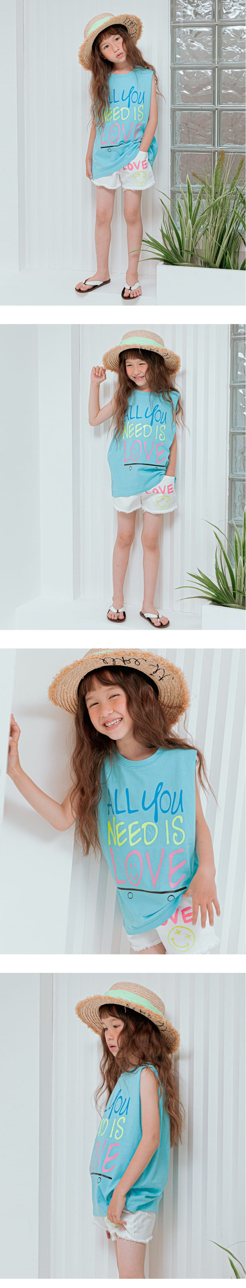 LILAS - Korean Children Fashion - #Kfashion4kids - Love Board Sleeveless Tee - 2