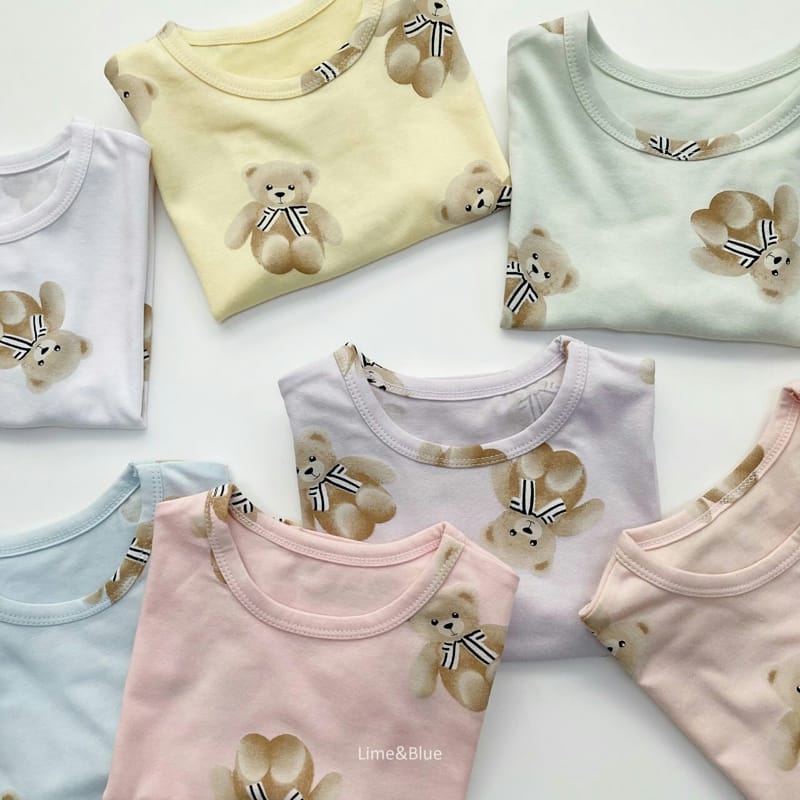 LIME & BLUE - Korean Children Fashion - #Kfashion4kids - Mom Summer Teddy Bear Easywear - 10