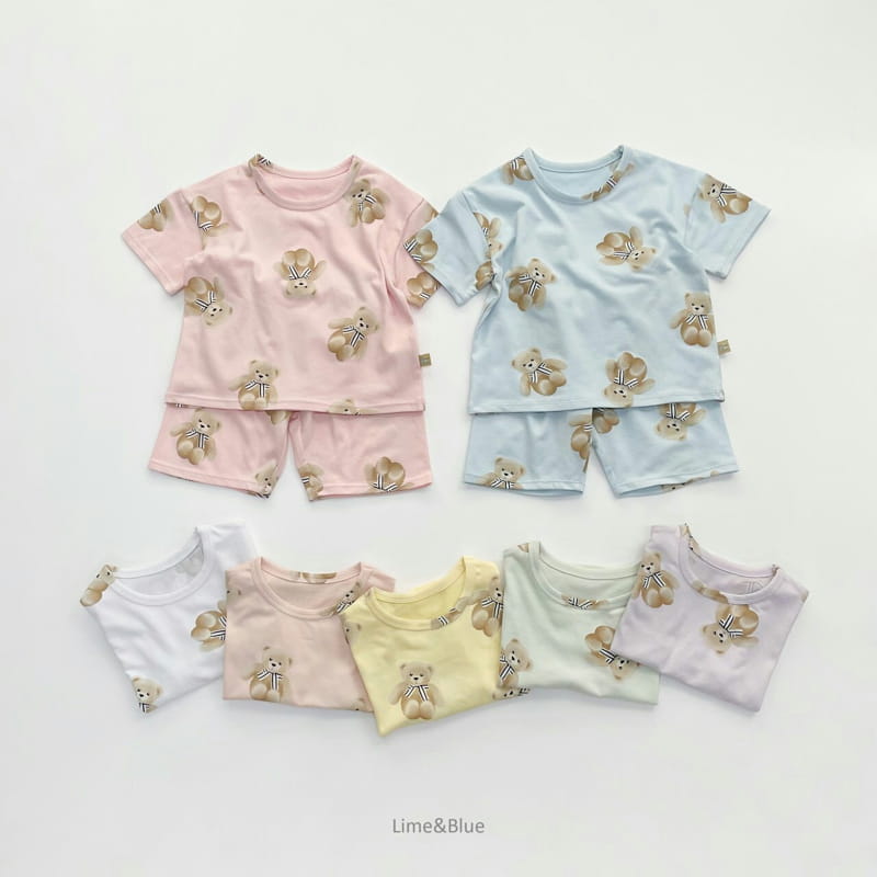 LIME & BLUE - Korean Children Fashion - #Kfashion4kids - Mom Summer Teddy Bear Easywear - 3