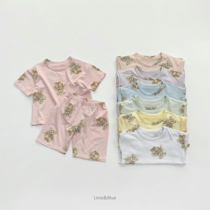 LIME & BLUE - Korean Children Fashion - #Kfashion4kids - Mom Summer Teddy Bear Easywear - 4