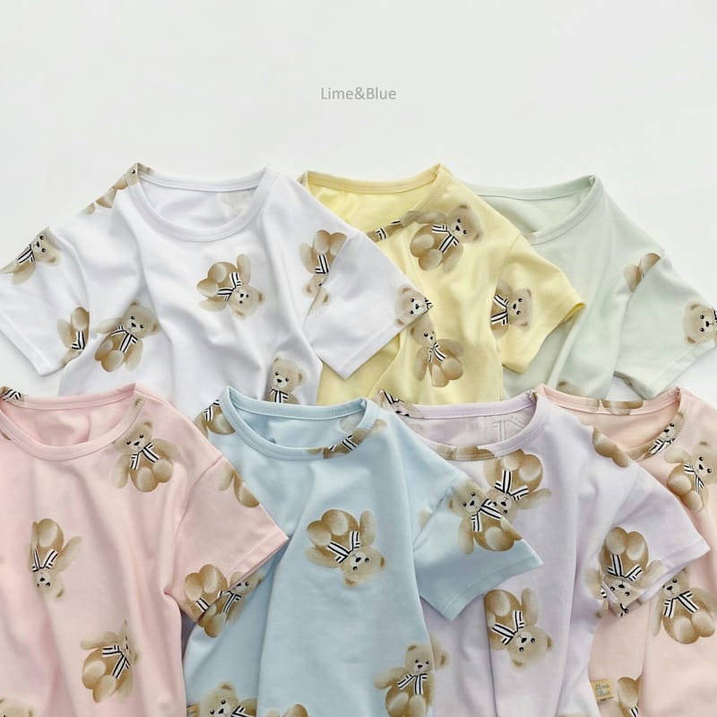 LIME & BLUE - Korean Children Fashion - #Kfashion4kids - Mom Summer Teddy Bear Easywear - 9