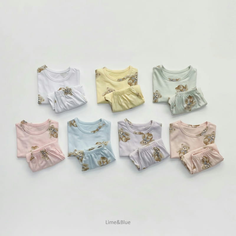 LIME & BLUE - Korean Children Fashion - #Kfashion4kids - Summer Teddy Bear Easywear - 2