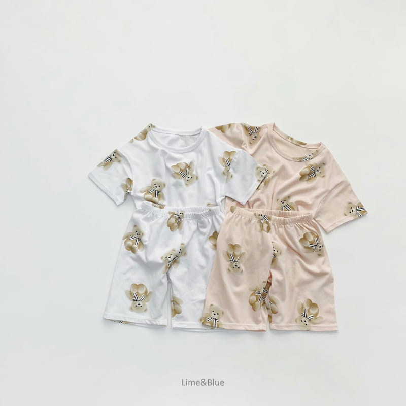 LIME & BLUE - Korean Children Fashion - #Kfashion4kids - Summer Teddy Bear Easywear - 5