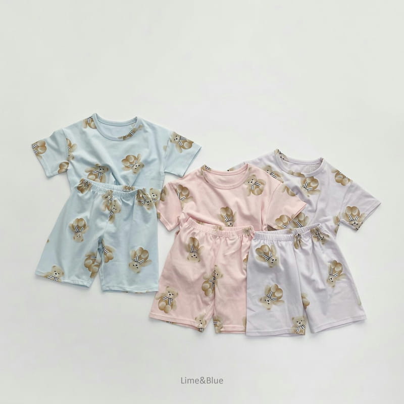 LIME & BLUE - Korean Children Fashion - #Kfashion4kids - Summer Teddy Bear Easywear - 7
