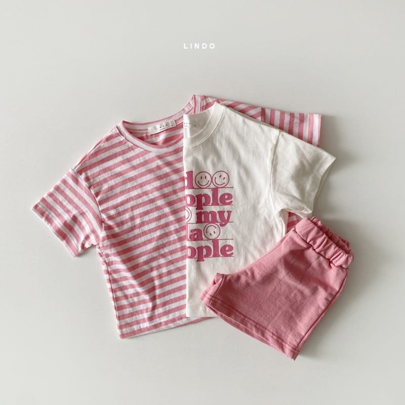 LINDO - Korean Children Fashion - #Kfashion4kids - Baskin Stripes Tee Simple Tee Bottom Set - 4