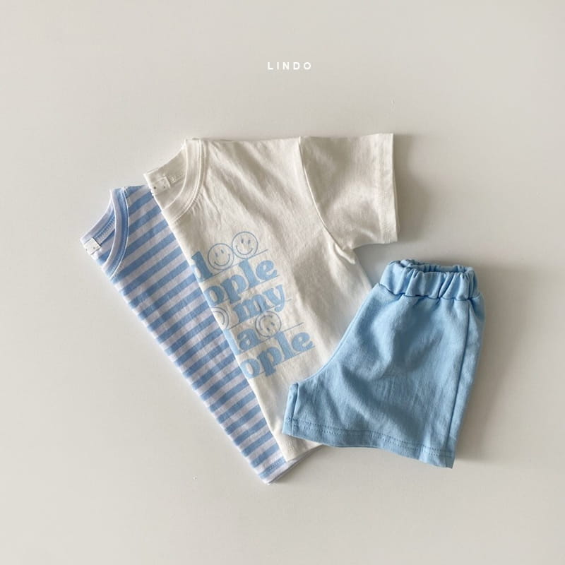 LINDO - Korean Children Fashion - #Kfashion4kids - Baskin Stripes Tee Simple Tee Bottom Set - 6
