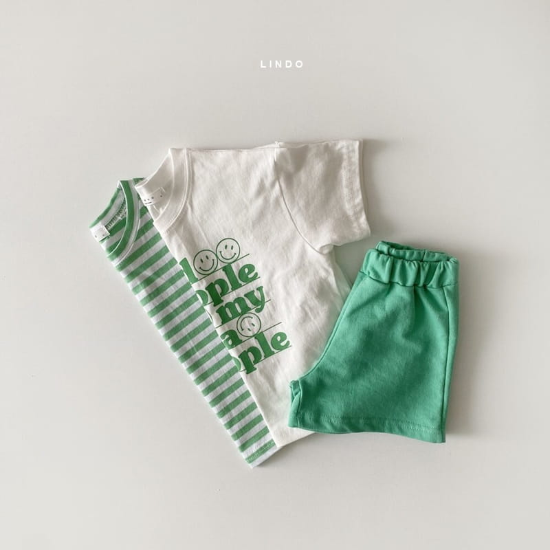 LINDO - Korean Children Fashion - #Kfashion4kids - Baskin Stripes Tee Simple Tee Bottom Set - 8
