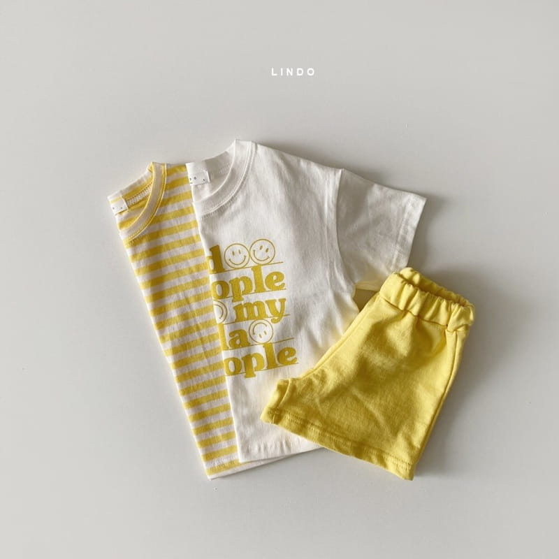 LINDO - Korean Children Fashion - #Kfashion4kids - Baskin Stripes Tee Simple Tee Bottom Set - 9