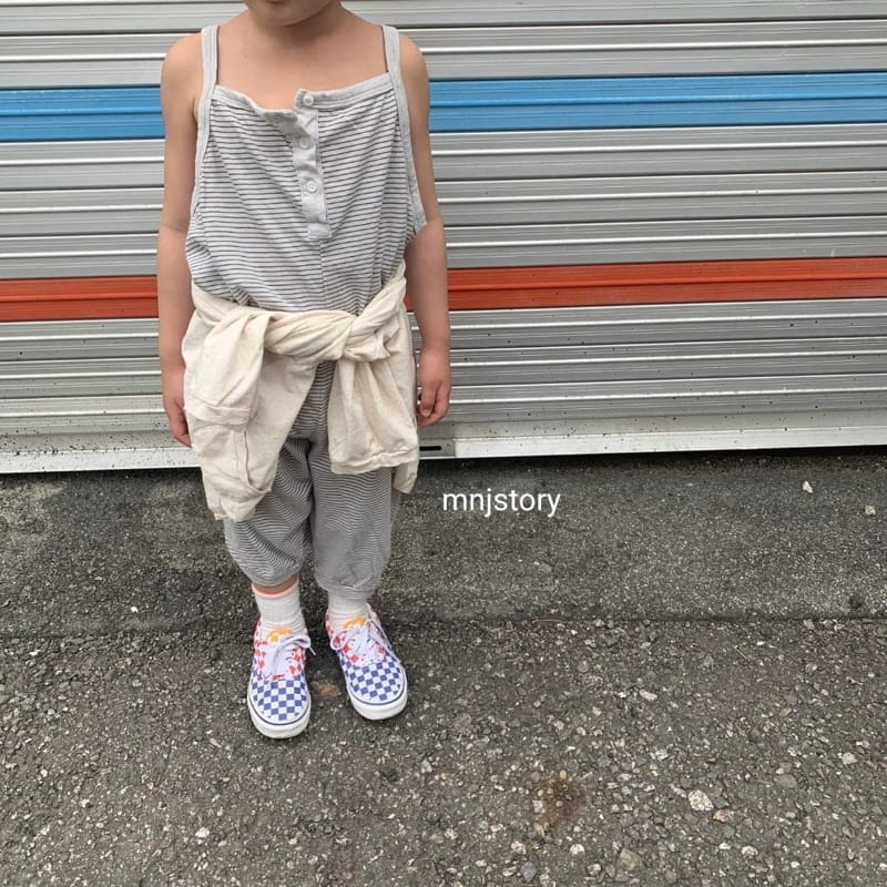 M & J STORY - Korean Children Fashion - #Kfashion4kids - Stripes Dungarees