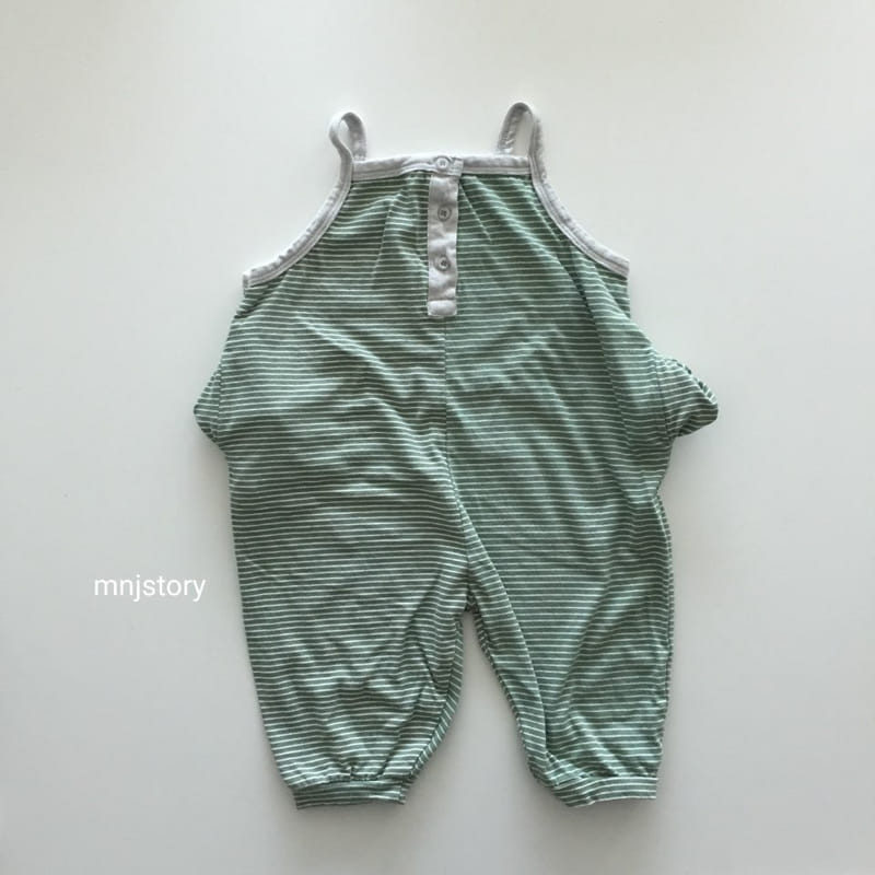 M & J STORY - Korean Children Fashion - #Kfashion4kids - Stripes Dungarees - 10