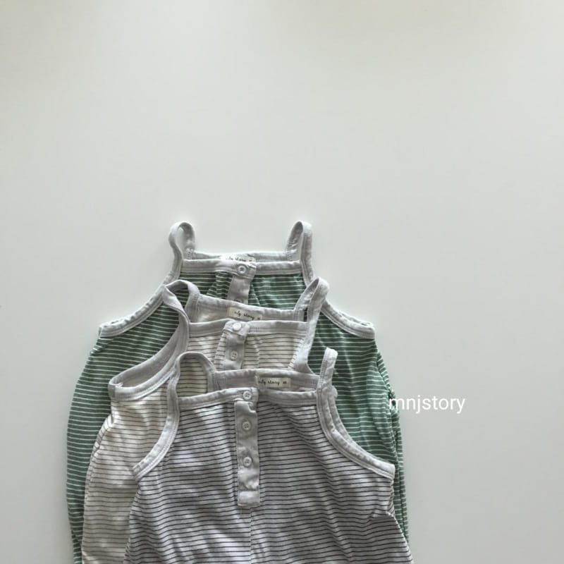 M & J STORY - Korean Children Fashion - #Kfashion4kids - Stripes Dungarees - 2