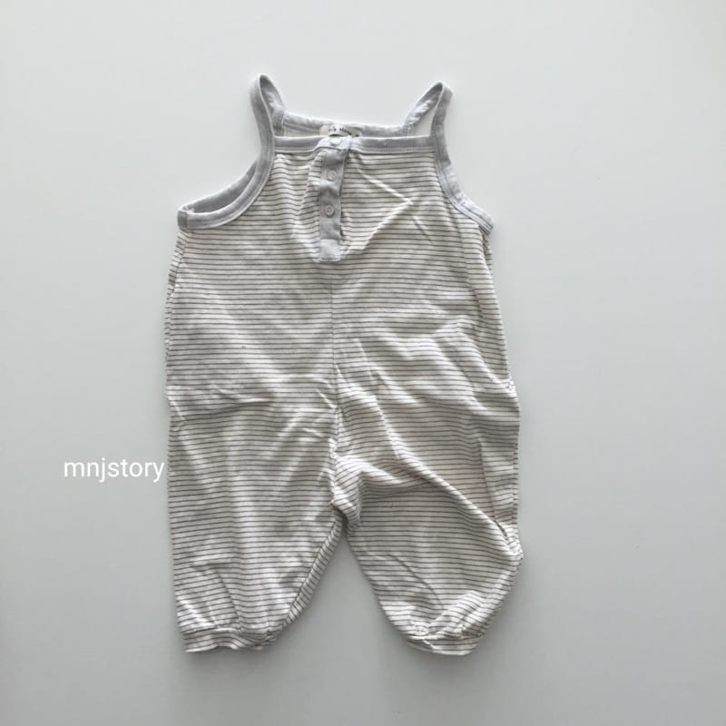 M & J STORY - Korean Children Fashion - #Kfashion4kids - Stripes Dungarees - 3