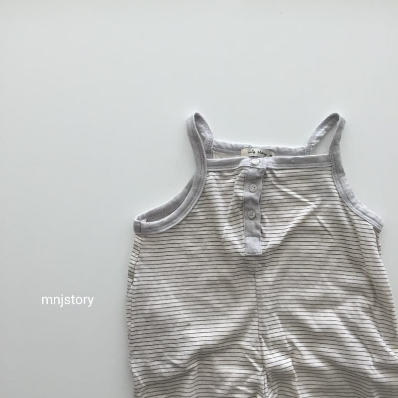 M & J STORY - Korean Children Fashion - #Kfashion4kids - Stripes Dungarees - 4