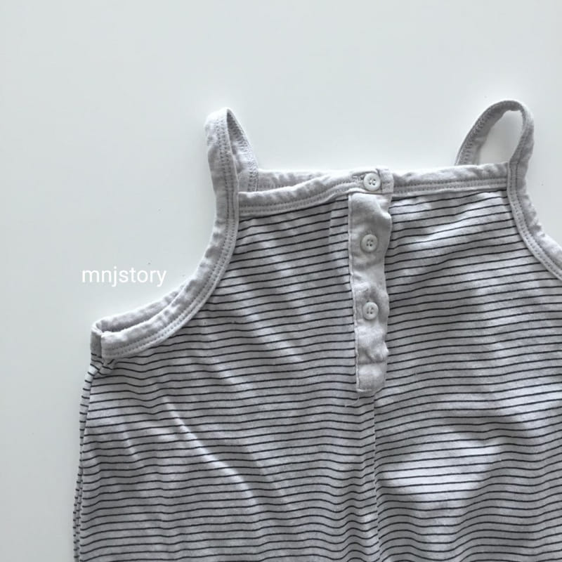 M & J STORY - Korean Children Fashion - #Kfashion4kids - Stripes Dungarees - 6
