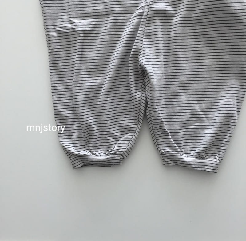 M & J STORY - Korean Children Fashion - #Kfashion4kids - Stripes Dungarees - 8