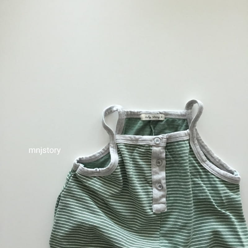 M & J STORY - Korean Children Fashion - #Kfashion4kids - Stripes Dungarees - 9