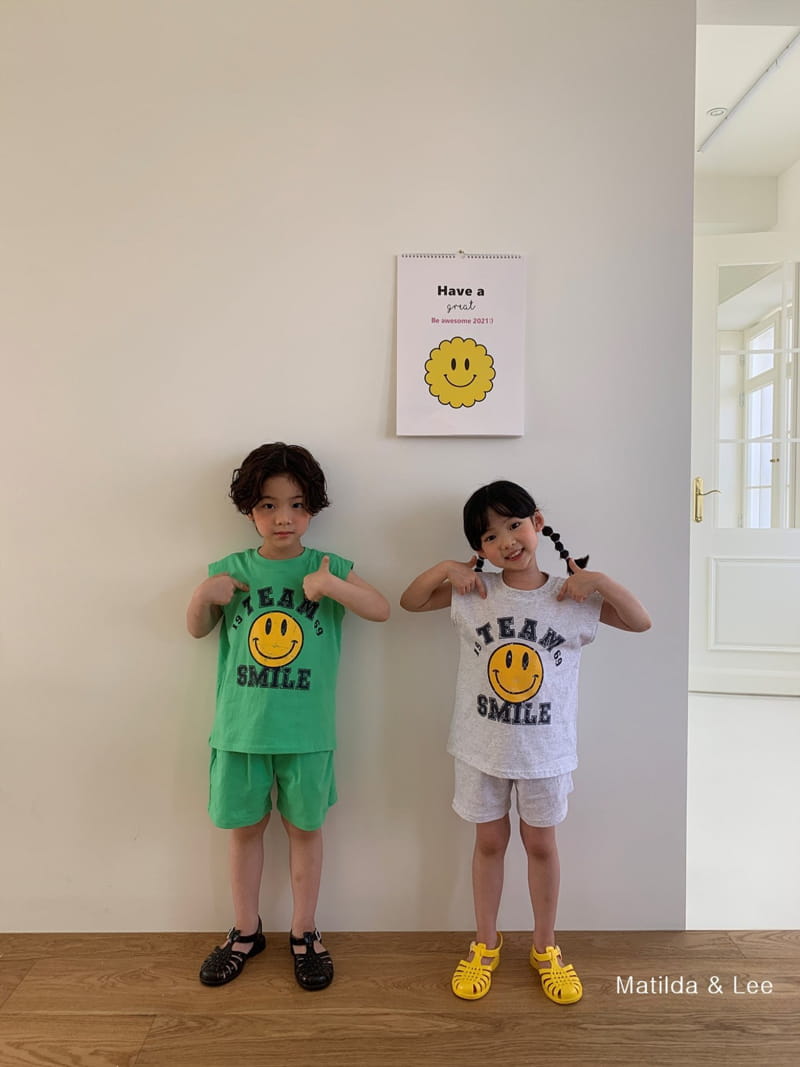 MATILDA & LEE - Korean Children Fashion - #Kfashion4kids - Smile Sleeveless Bottom Set - 4