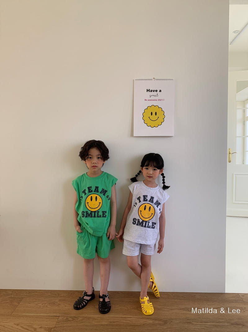 MATILDA & LEE - Korean Children Fashion - #Kfashion4kids - Smile Sleeveless Bottom Set - 5
