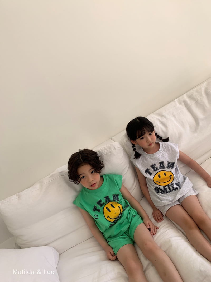 MATILDA & LEE - Korean Children Fashion - #Kfashion4kids - Smile Sleeveless Bottom Set - 7