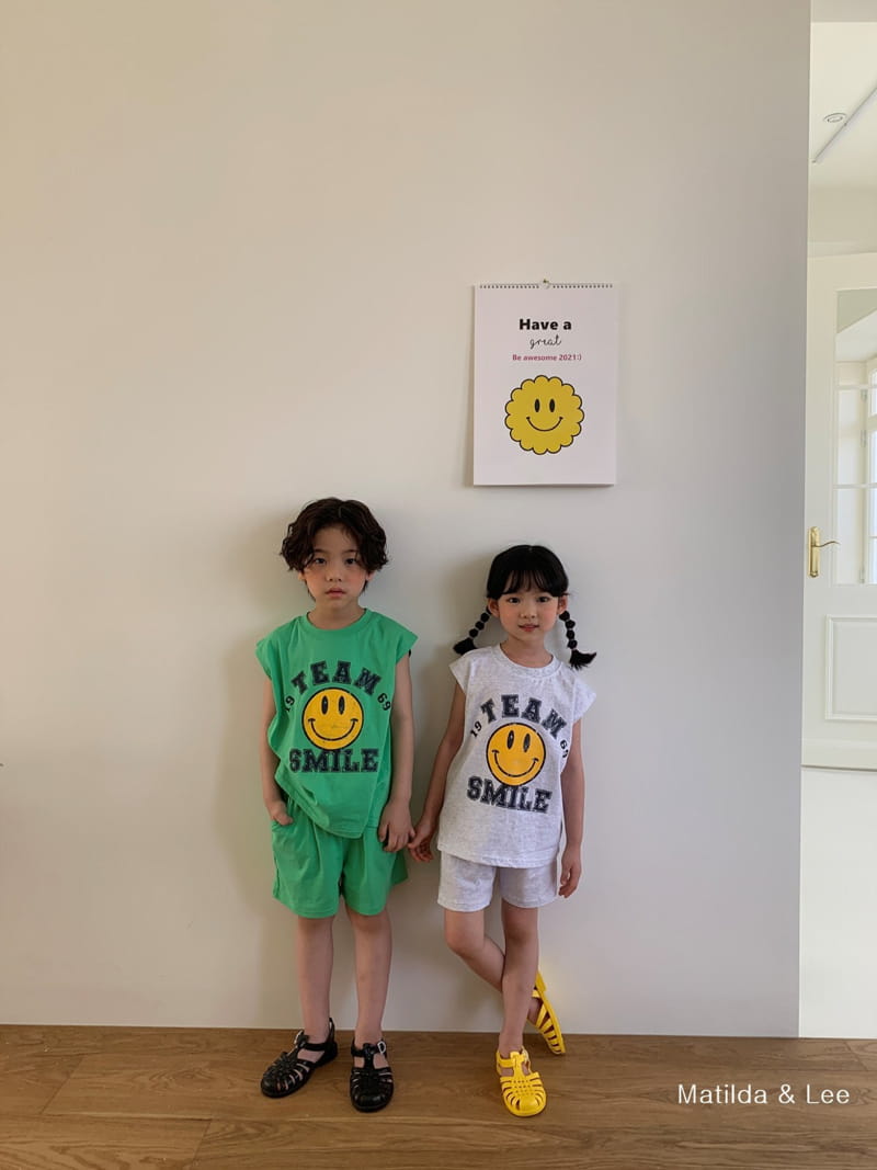 MATILDA & LEE - Korean Children Fashion - #Kfashion4kids - Smile Sleeveless Bottom Set - 9